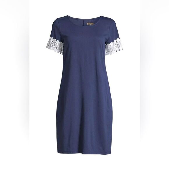 LILLY PULITZER BEACON T-SHIRT DRESS TIDAL WAVE IN THE DETAILS SIZE XS - Picture 1 of 8